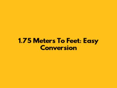 1.75 Meters To Feet: Easy Conversion