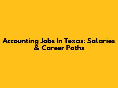 Accounting Jobs In Texas: Salaries & Career Paths