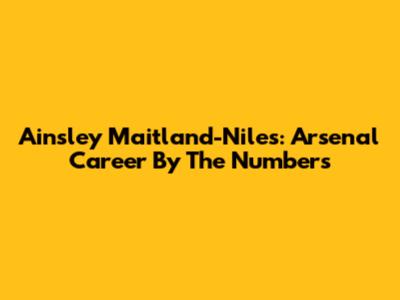 Ainsley Maitland-Niles: Arsenal Career By The Numbers
