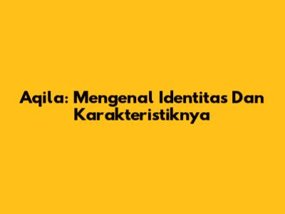 Aqila: Mengenal Identitas Dan Karakteristiknya