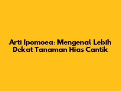 Arti Ipomoea: Mengenal Lebih Dekat Tanaman Hias Cantik