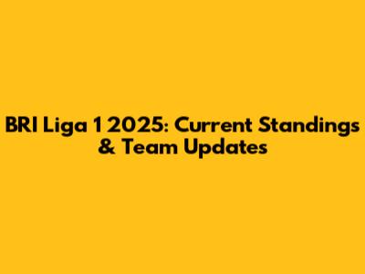 BRI Liga 1 2025: Current Standings & Team Updates