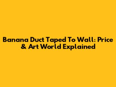 Banana Duct Taped To Wall: Price & Art World Explained