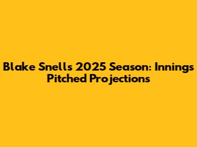 Blake Snell's 2025 Season: Innings Pitched Projections