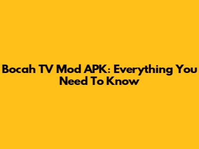 Bocah TV Mod APK: Everything You Need To Know