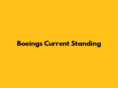 Boeing's Current Standing