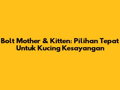 Bolt Mother & Kitten: Pilihan Tepat Untuk Kucing Kesayangan