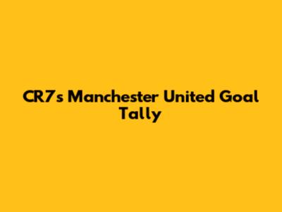 CR7's Manchester United Goal Tally