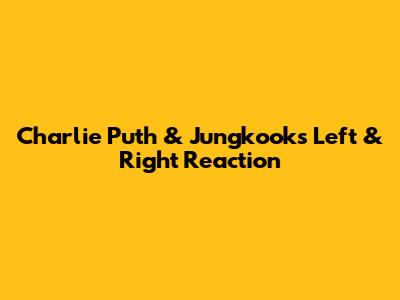Charlie Puth & Jungkook's "Left & Right" Reaction