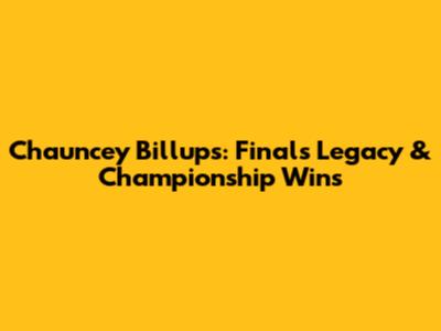 Chauncey Billups: Finals Legacy & Championship Wins