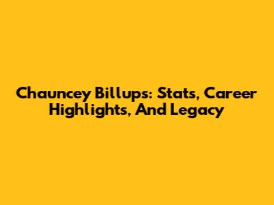Chauncey Billups: Stats, Career Highlights, And Legacy