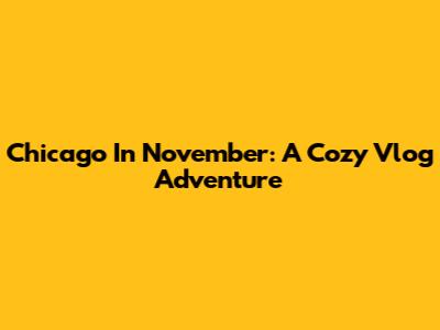 Chicago In November: A Cozy Vlog Adventure