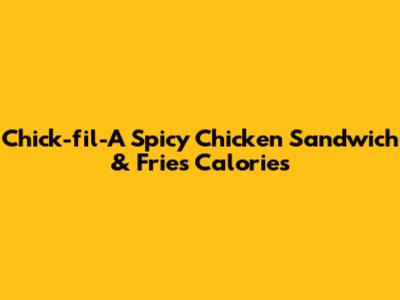 Chick-fil-A Spicy Chicken Sandwich & Fries Calories