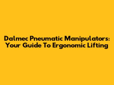 Dalmec Pneumatic Manipulators: Your Guide To Ergonomic Lifting