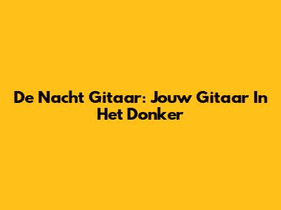 De Nacht Gitaar: Jouw Gitaar In Het Donker