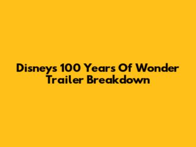 Disney's 100 Years Of Wonder Trailer Breakdown