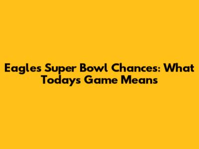 Eagles Super Bowl Chances: What Today's Game Means