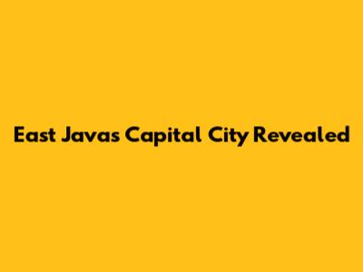East Java's Capital City Revealed