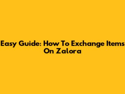 Easy Guide: How To Exchange Items On Zalora