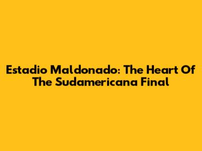 Estadio Maldonado: The Heart Of The Sudamericana Final