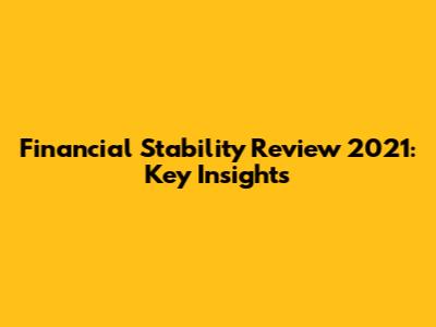 Financial Stability Review 2021: Key Insights