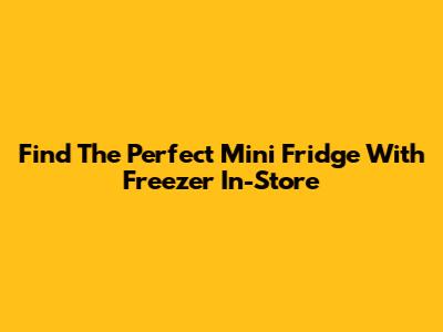 Find The Perfect Mini Fridge With Freezer In-Store
