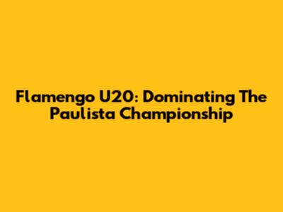 Flamengo U20: Dominating The Paulista Championship