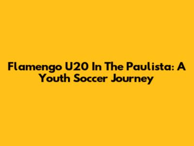Flamengo U20 In The Paulista: A Youth Soccer Journey