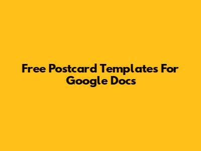 Free Postcard Templates For Google Docs