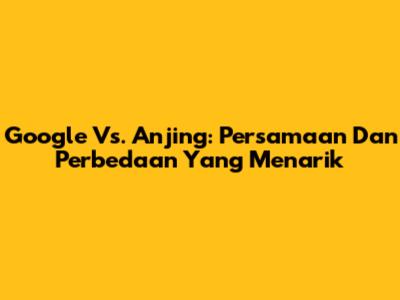 Google Vs. Anjing: Persamaan Dan Perbedaan Yang Menarik