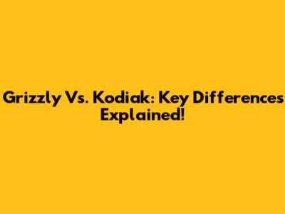 Grizzly Vs. Kodiak: Key Differences Explained!