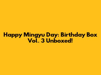 Happy Mingyu Day: Birthday Box Vol. 3 Unboxed!