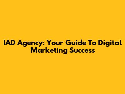 IAD Agency: Your Guide To Digital Marketing Success