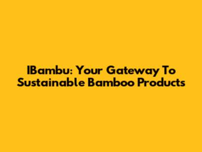 IBambu: Your Gateway To Sustainable Bamboo Products