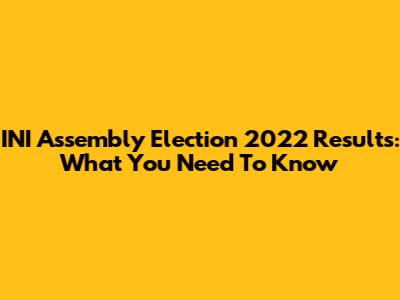 INI Assembly Election 2022 Results: What You Need To Know