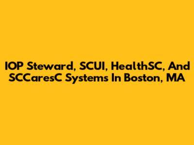 IOP Steward, SCUI, HealthSC, And SCCaresC Systems In Boston, MA
