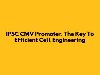 IPSC CMV Promoter: The Key To Efficient Cell Engineering