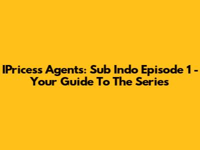 IPricess Agents: Sub Indo Episode 1 - Your Guide To The Series