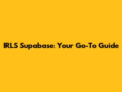 IRLS Supabase: Your Go-To Guide