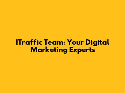 ITraffic Team: Your Digital Marketing Experts
