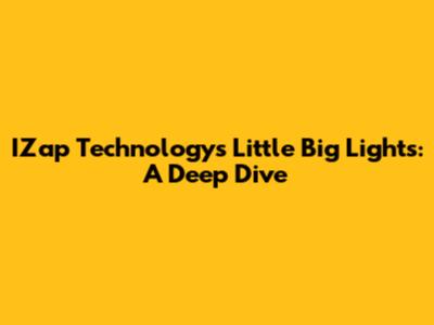 IZap Technology's Little Big Lights: A Deep Dive