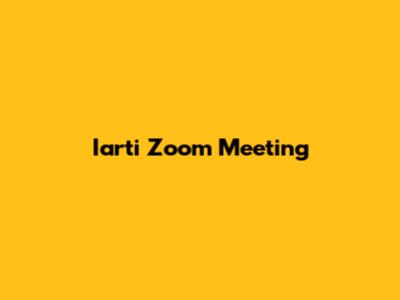 Iarti Zoom Meeting