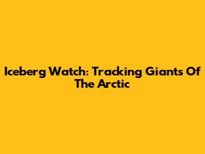 Iceberg Watch: Tracking Giants Of The Arctic