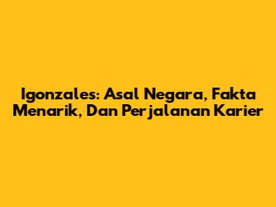 Igonzales: Asal Negara, Fakta Menarik, Dan Perjalanan Karier
