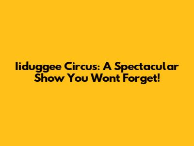 Iiduggee Circus: A Spectacular Show You Won't Forget!