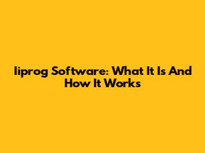 Iiprog Software: What It Is And How It Works