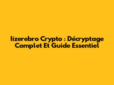 Iizerebro Crypto : Décryptage Complet Et Guide Essentiel