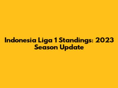 Indonesia Liga 1 Standings: 2023 Season Update