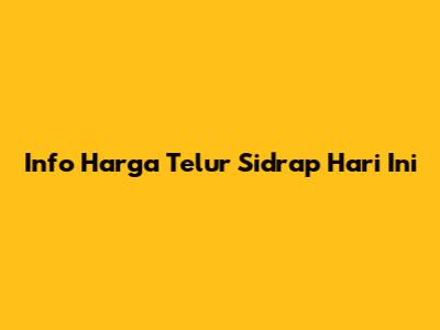 Info Harga Telur Sidrap Hari Ini