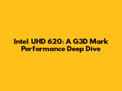 Intel UHD 620: A G3D Mark Performance Deep Dive